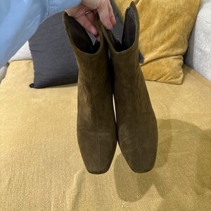 Mi.iM Kadee Square Toed Boots in Dark Olive Green